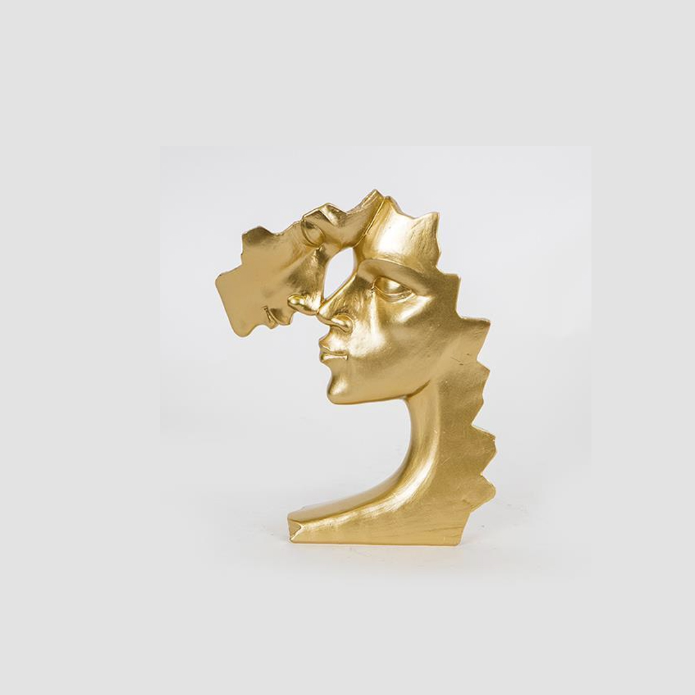 2-faces-decorative-sculpture-gold
