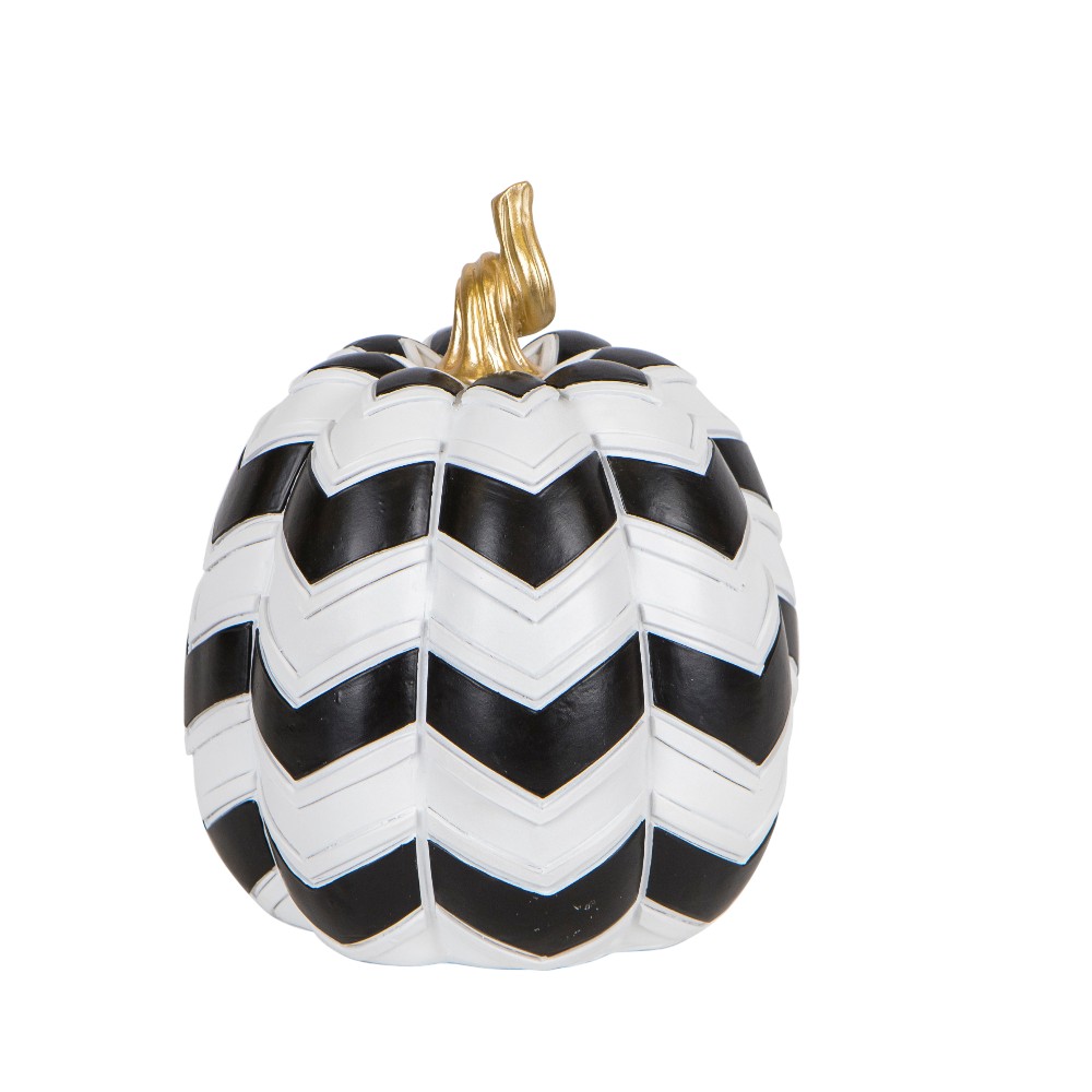 decorative-pumpkin-ornament-black-white-21-cm