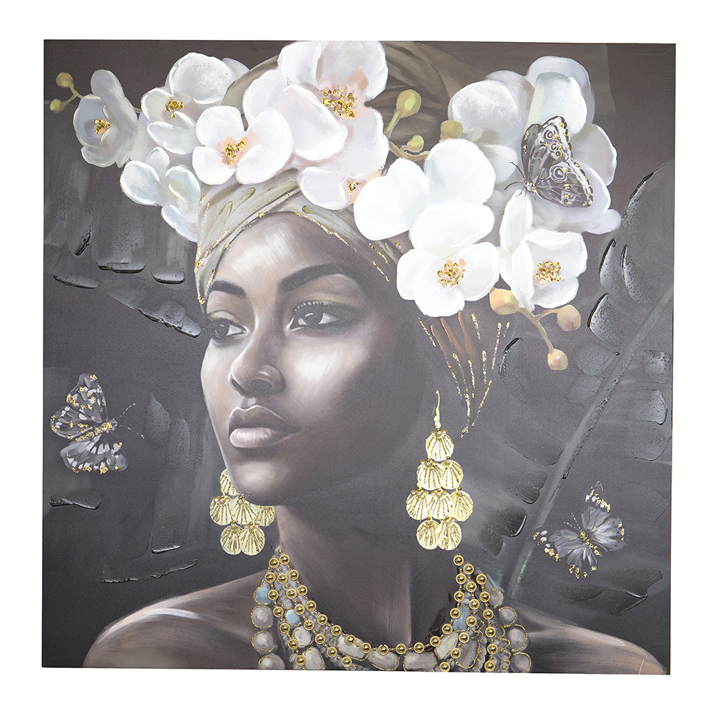 african-female-portrait-profile-canvas-wall-art-100cm-x-100cm-x-3cm