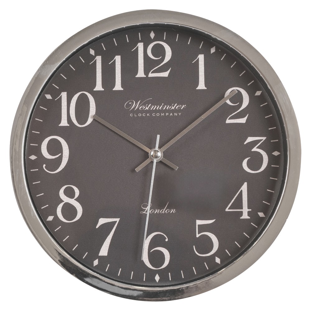 wall-clock-plastic-blacksilver-22-cm-x-3-8-cm-x-22-cm