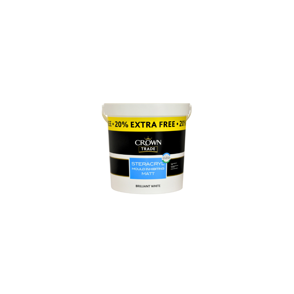 crown-steracryl-mould-inhibiting-acrylic-matte-white-paint-6l-20%-extra-free