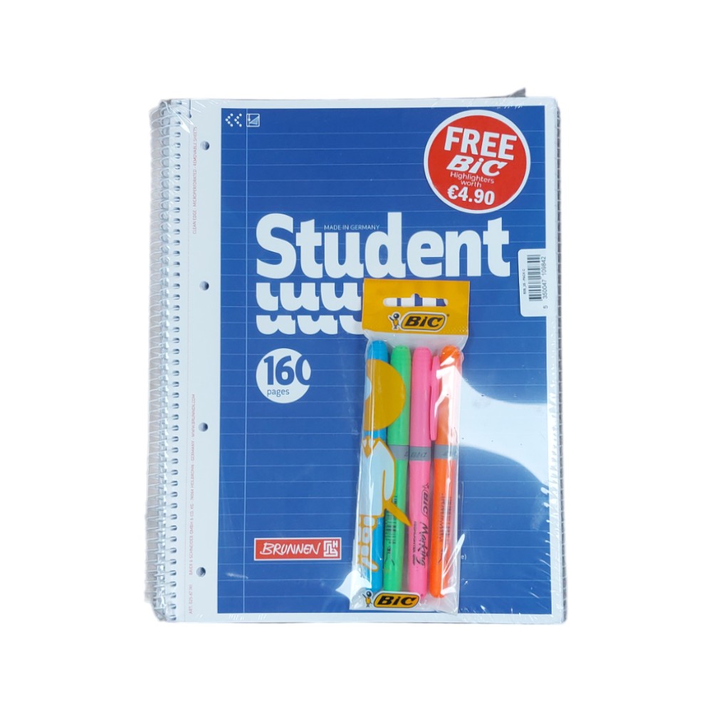 stationary-set-notepad-spiral-a4-ruled-with-margin-x-4-pcs-free-highlighters-