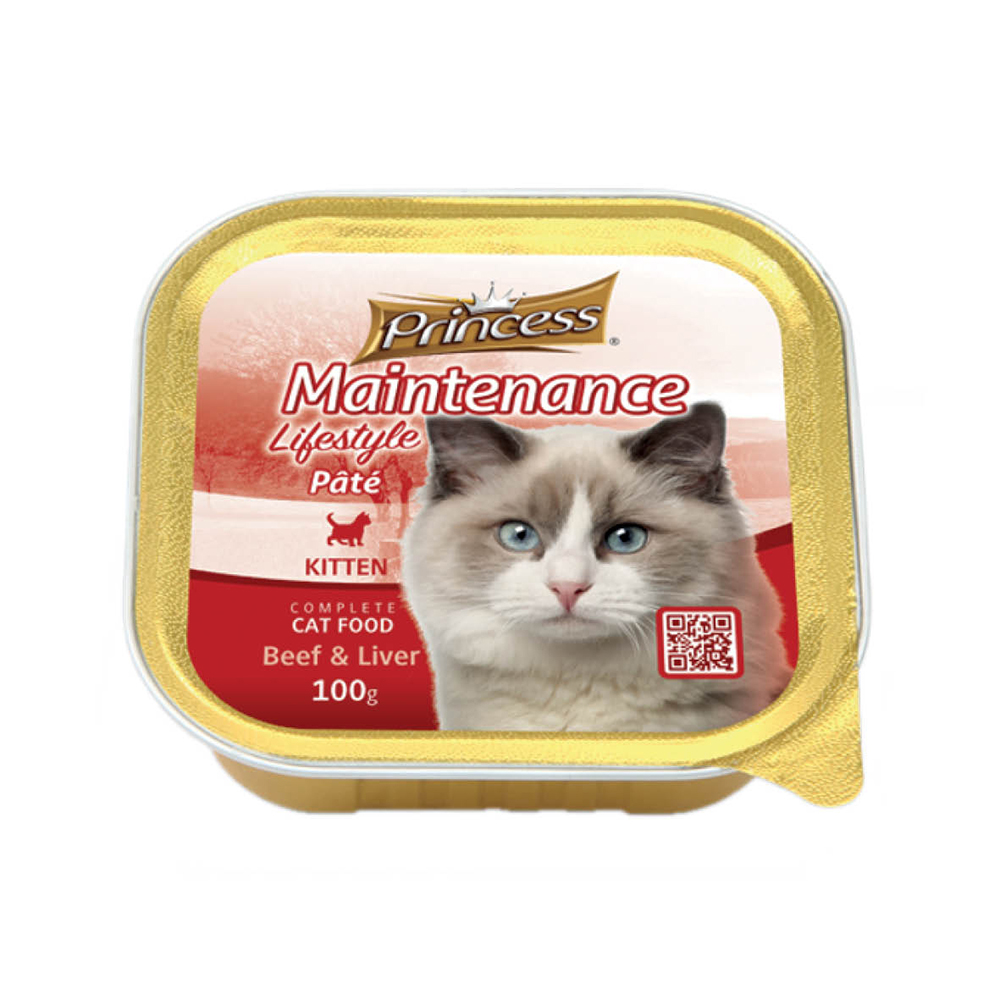 princess-pets-maintenance-lifestyle-pate-kitten-beef-liver-wet-cat-food-100g