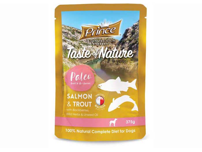 prince-taste-of-nature-wet-dog-food-pouch-with-salmon-trout-and-linseed-oil-375g