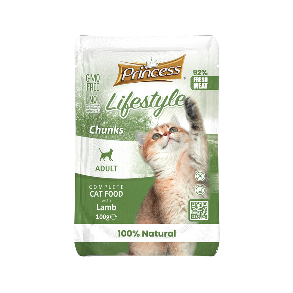 princess-lifestyle-pouches-chunks-lamb-wet-cat-treats-100g