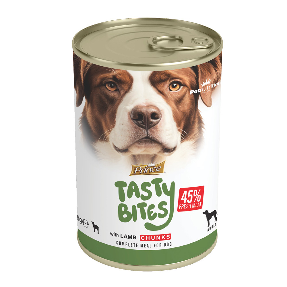 prince-tasty-bites-wet-dog-food-with-lamb-chunks-405g
