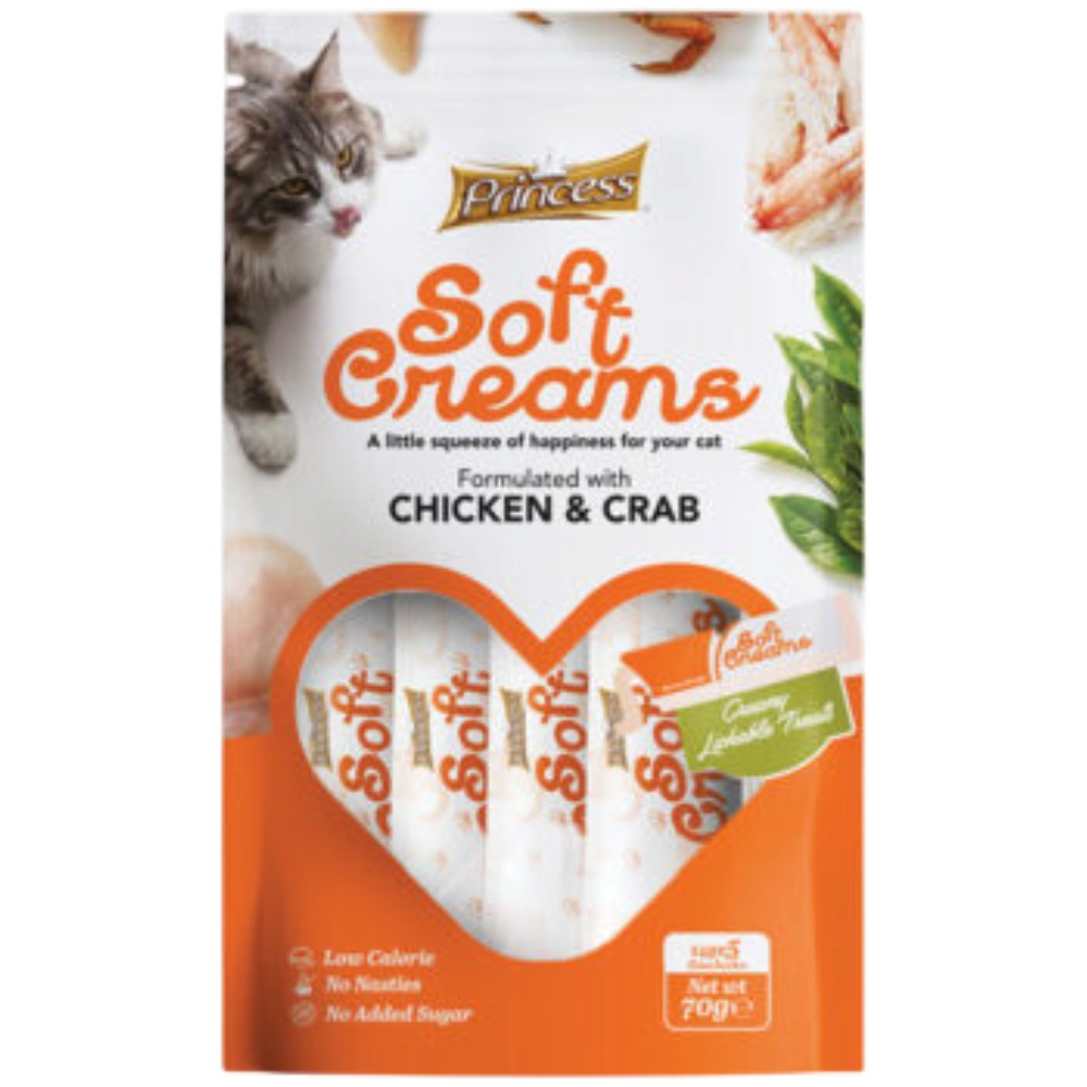 princess-soft-creams-lickable-cat-treats-chicken-crab-flavour-5-x-14g