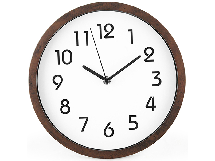 wooden-trim-plastic-round-wall-clock-25cm