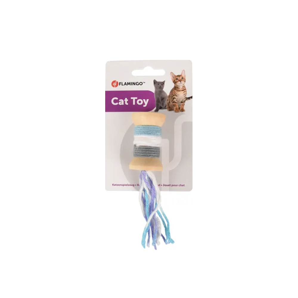 flamingo-yarn-bobbin-cat-toy
