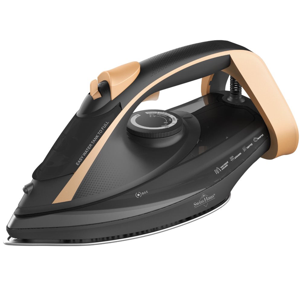 swiss-haus-lugano-steam-iron-2200w-black-and-rose-gold