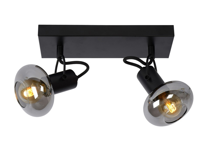 lucide-madee-ceiling-light-with-2-spots-black-e14-25w