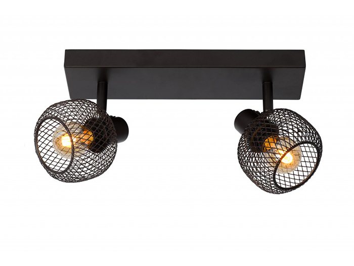 lucide-maren-ceiling-light-with-2-spots-matte-black-e14-25w