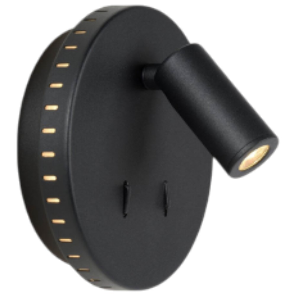 bentjer-led-wall-light-black-ø14-cm-11w-3000k-with-reading-light-black