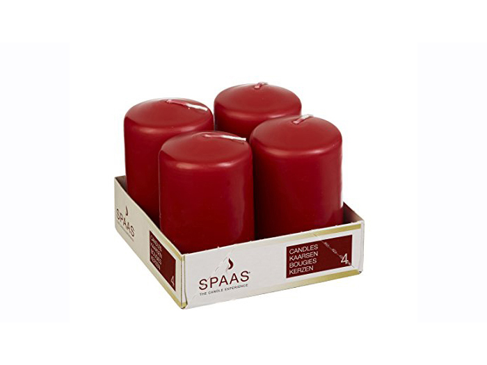 spaas-pillar-candle-set-of-4-pieces-red