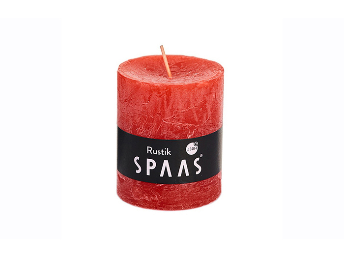 spaas-red-rustic-pillar-candle-8cm