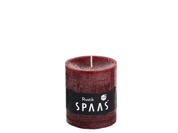 spaas-rustic-pillar-candle-wine-red-colour-7cm-x-8cm
