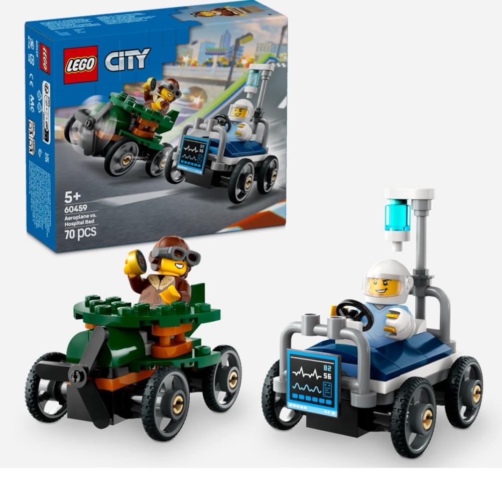 lego-city-airplane-vs-hospital-bed-race-car-pack