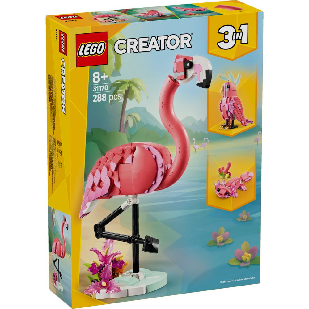 lego-creator-wild-animals-pink-flamingo-288-pieces