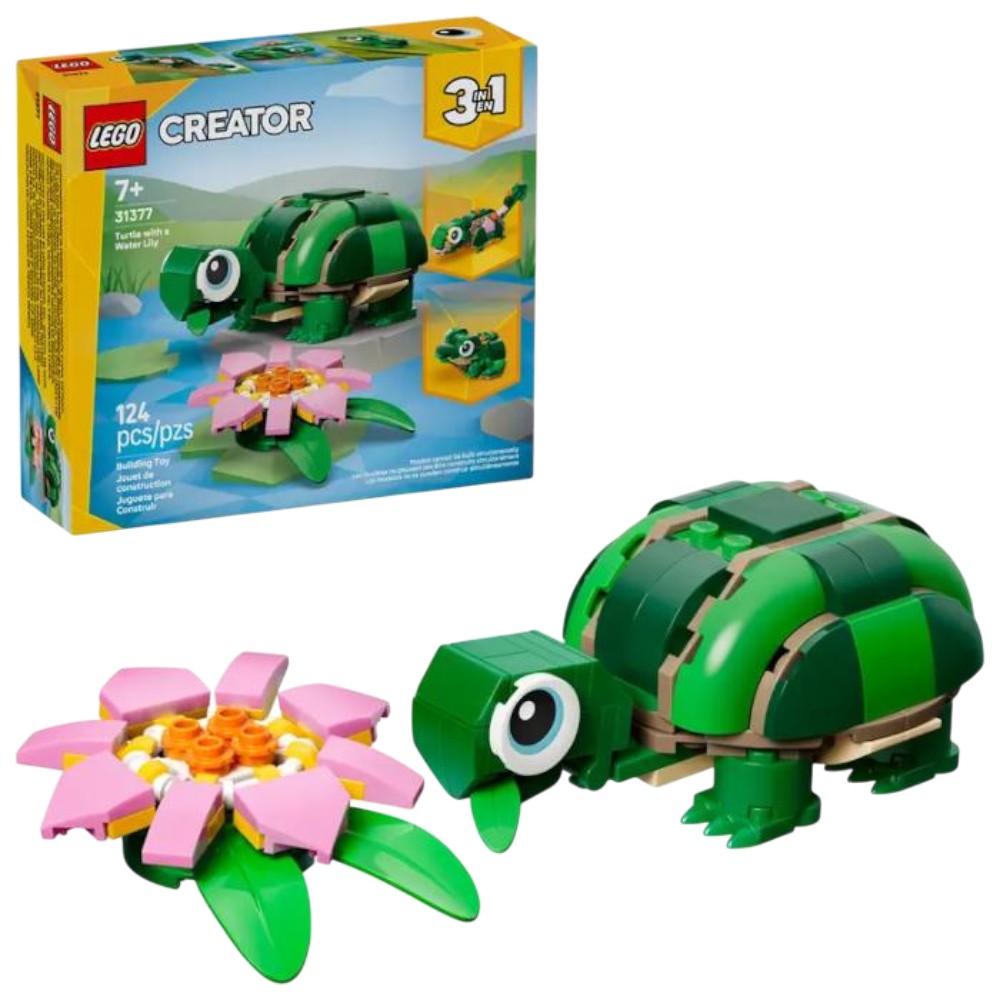 lego-creator-turtle-with-a-water-lily-flower-124pcs