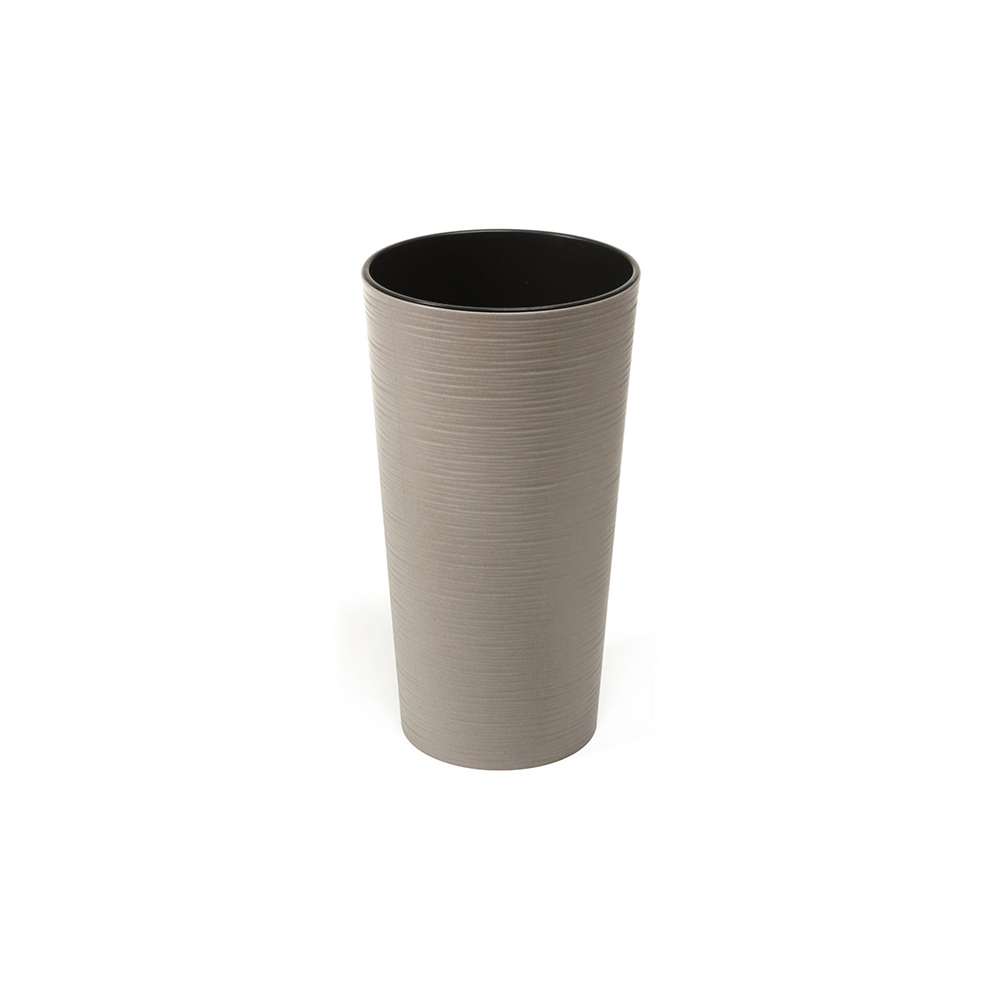 eco-round-tall-flower-pot-with-insert-in-ridged-grey-46-5-cm