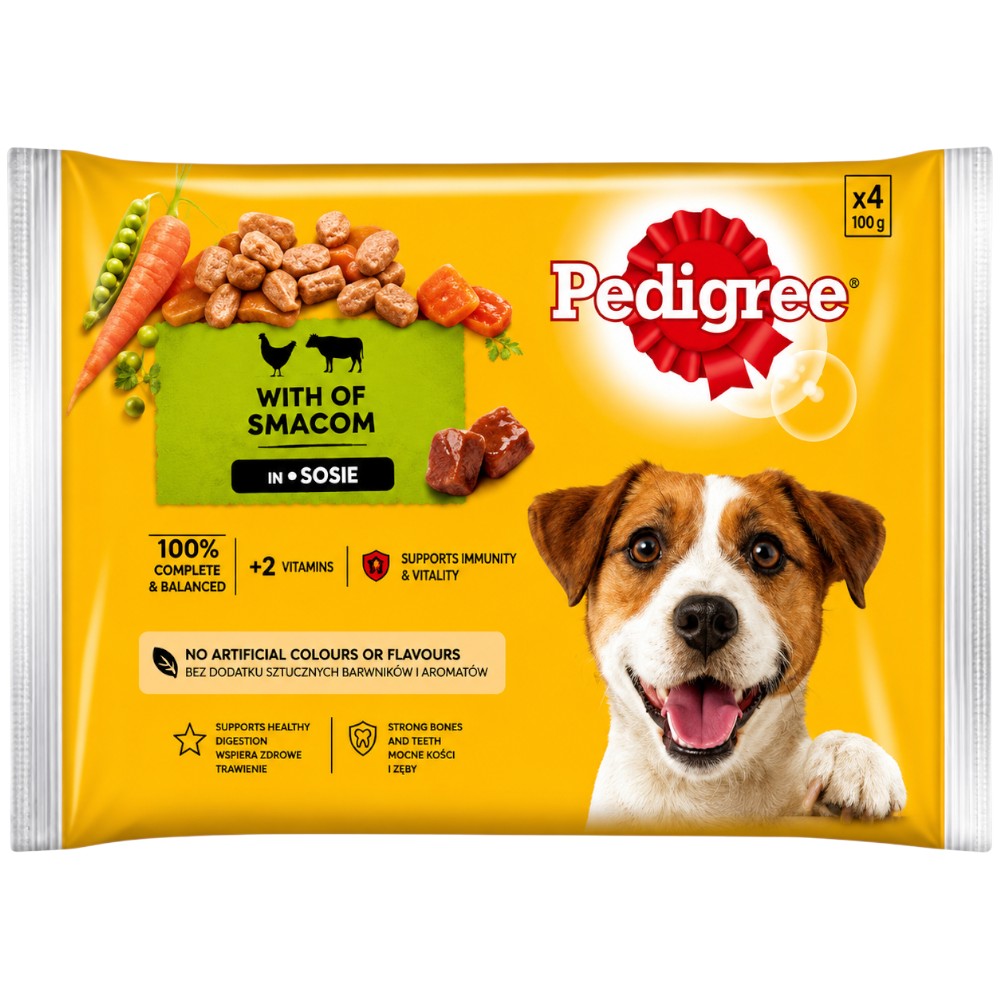 pedigree-adult-wet-dog-food-chicken-beef-in-gravy-4-x-100g