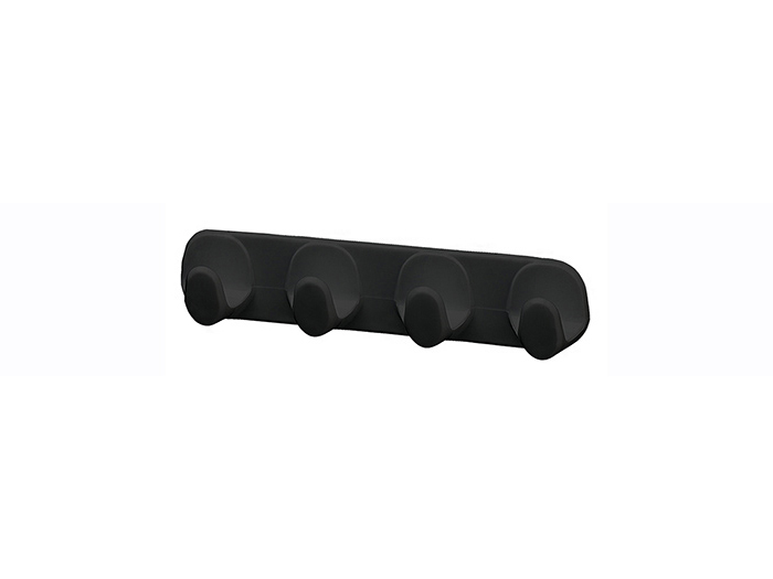 bisk-trendy-4-towel-hook-wall-hanger-black