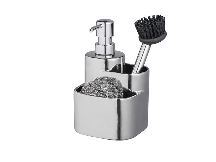 scourer-holder-and-liquid-soap-dispenser-silver