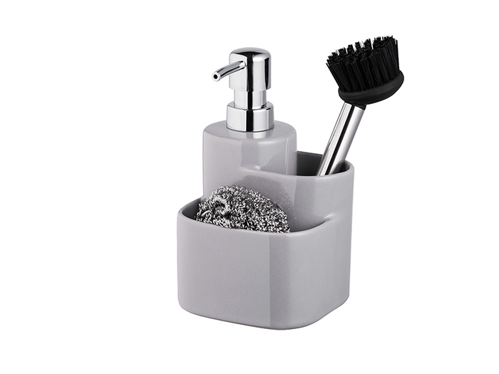 grey-scourer-holder-and-liquid-soap-dispenser