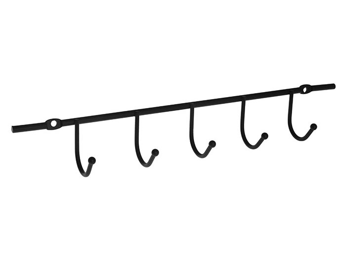 bisk-niagara-wall-rail-with-5-hooks-black