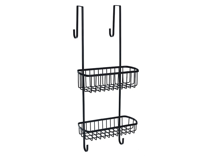 bisk-2-tier-shower-basket-caddy-black-22cm-x-18cm-x-53-5cm