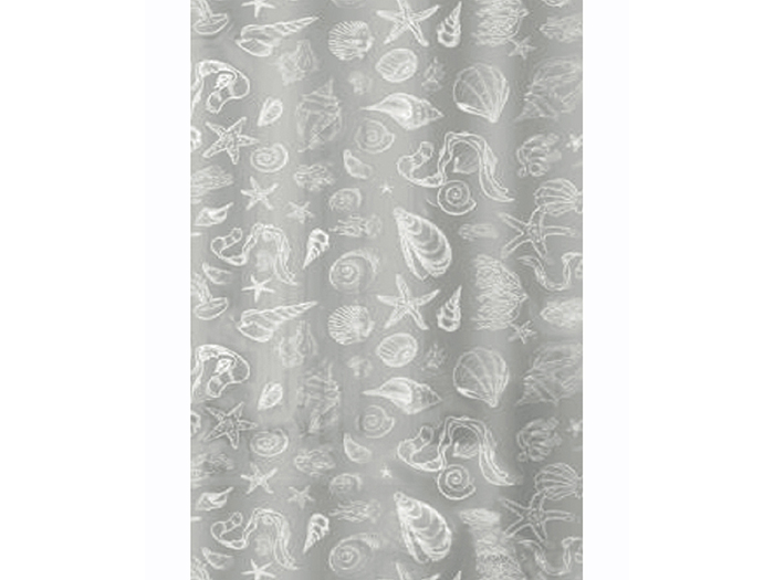 sea-shells-design-polyester-shower-curtain-grey-200cm-x-180cm