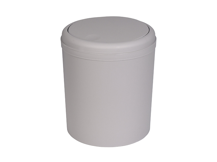 bisk-plastic-round-waste-bin-matte-taupe-5l