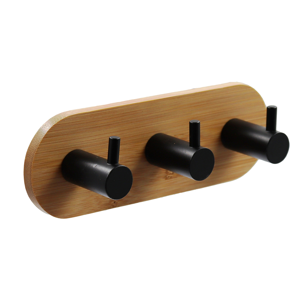 umbra-bamboo-wall-hook-with-3-hangers-black