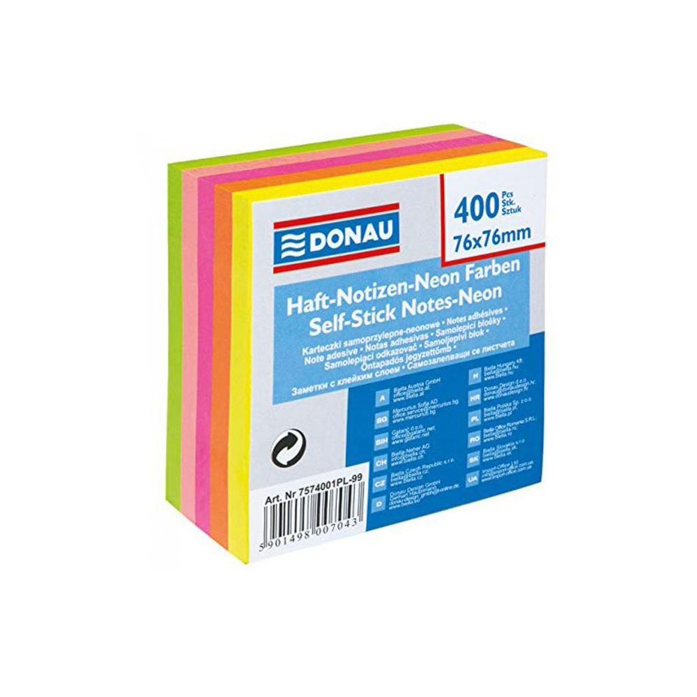 donau-neon-sticky-notes-pack-of-400-pieces-7-6cm-x-7-6cm