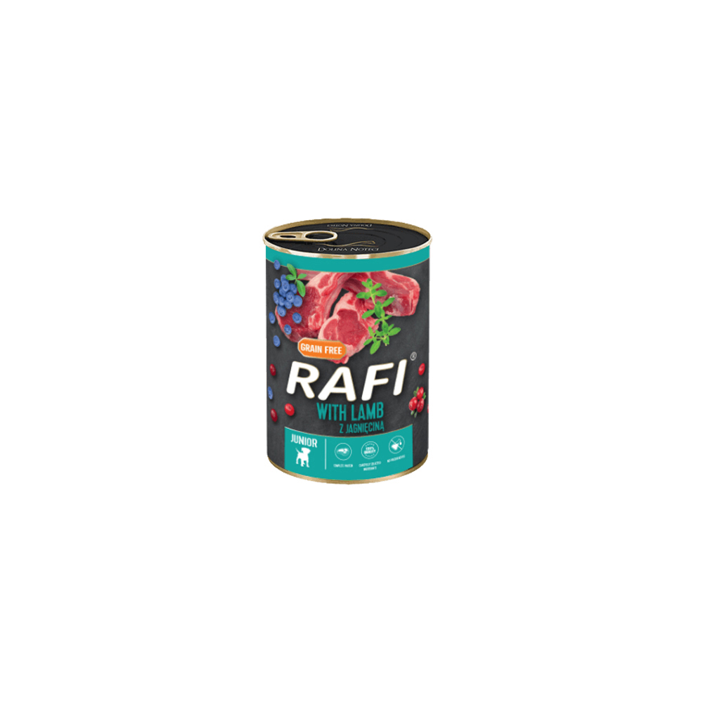 rafi-junior-pate-with-lamb-blueberry-cranberry-complete-wet-dog-food-for-puppies-400g