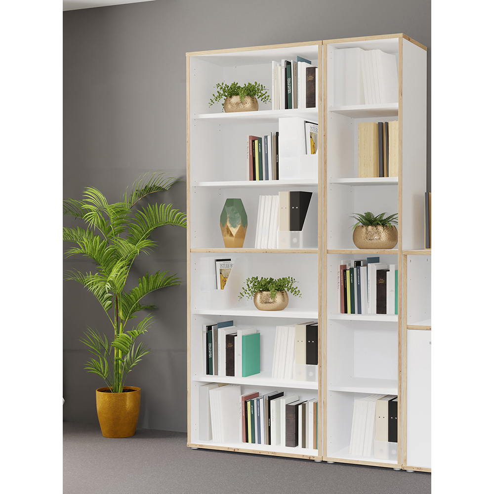 keflavik-6-nooks-filing-bookcase-unit-artisan-oak-white-226-5cm