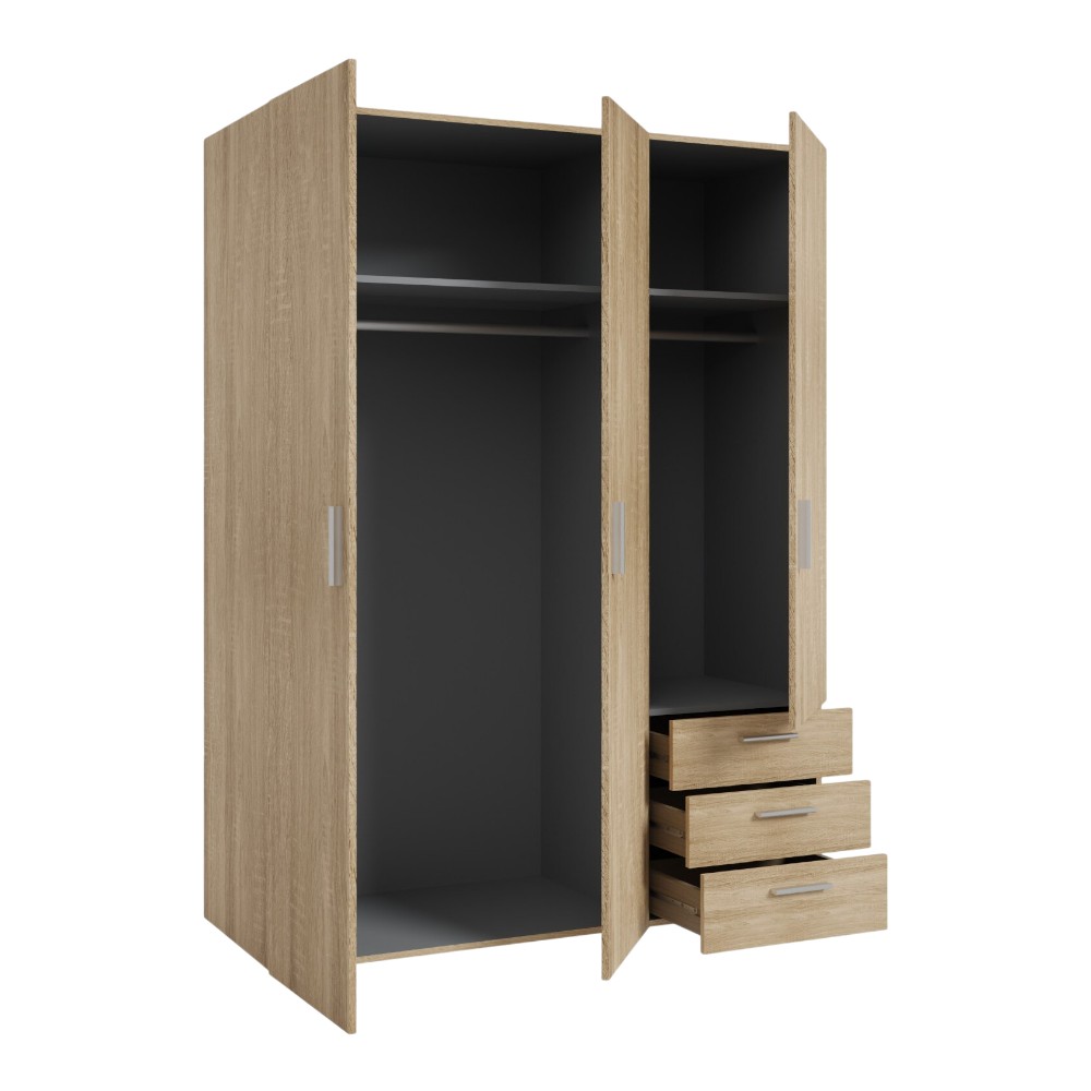 brooklyn-sonoma-oak-wardrobe-with-3-doors-and-3-drawers-140cm-x-54-2cm-x-185cm