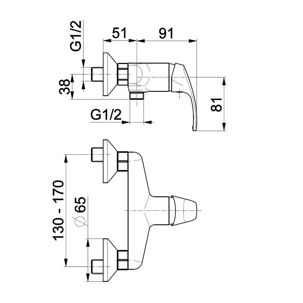 armatura-krzem-wall-mounted-shower-mixer-chrome