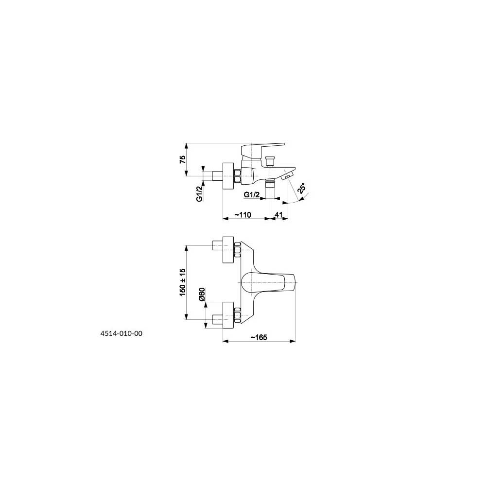 armatura-german-wall-mounted-bath-mixer-chrome