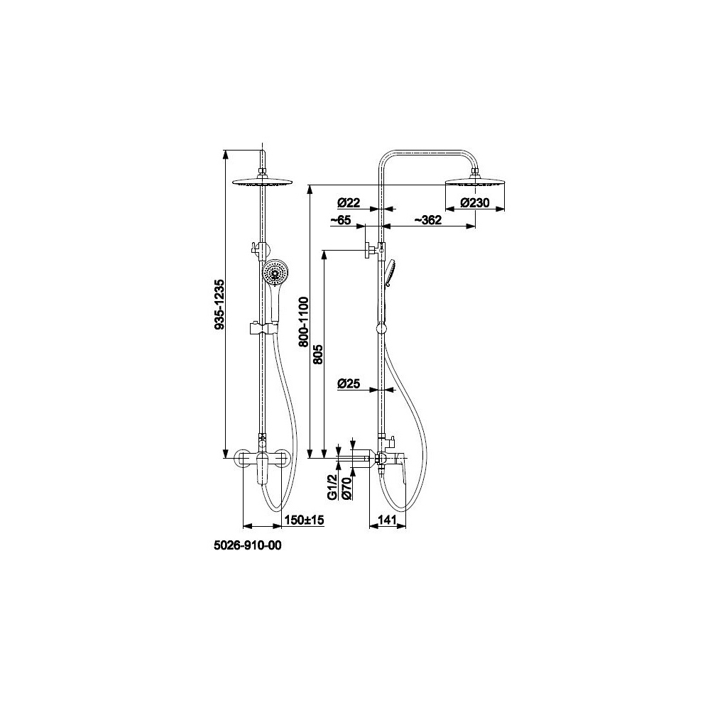 armatura-tanzanit-rain-shower-set-chrome