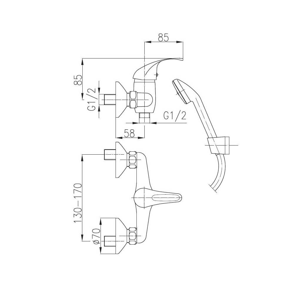 armatura-azuryt-wall-mounted-shower-mixer-set-chrome