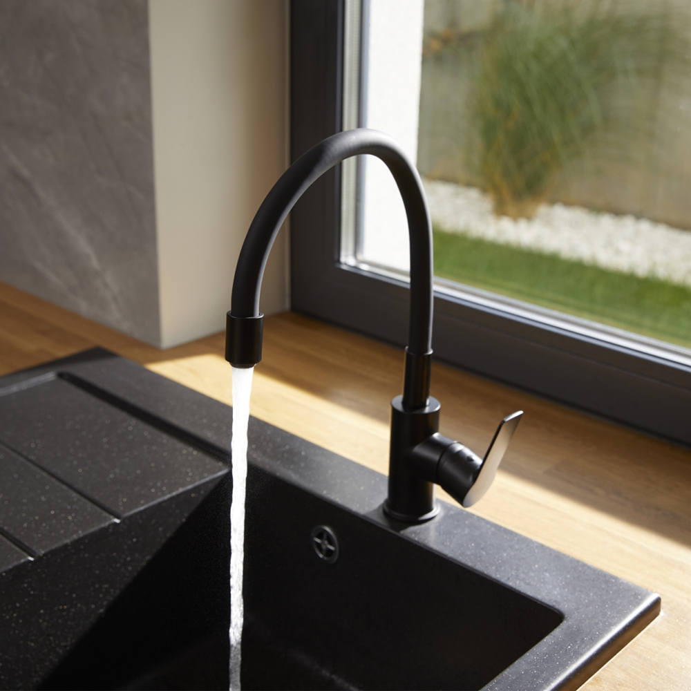 armatura-rumba-standing-kitchen-mixer-with-a-flexible-spout-black