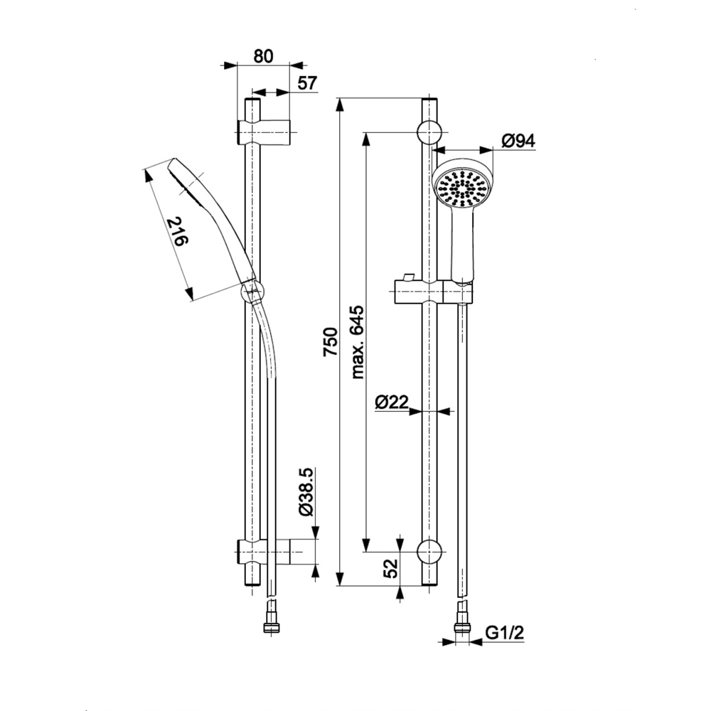 armatura-sparc-sliding-shower-set-chrome