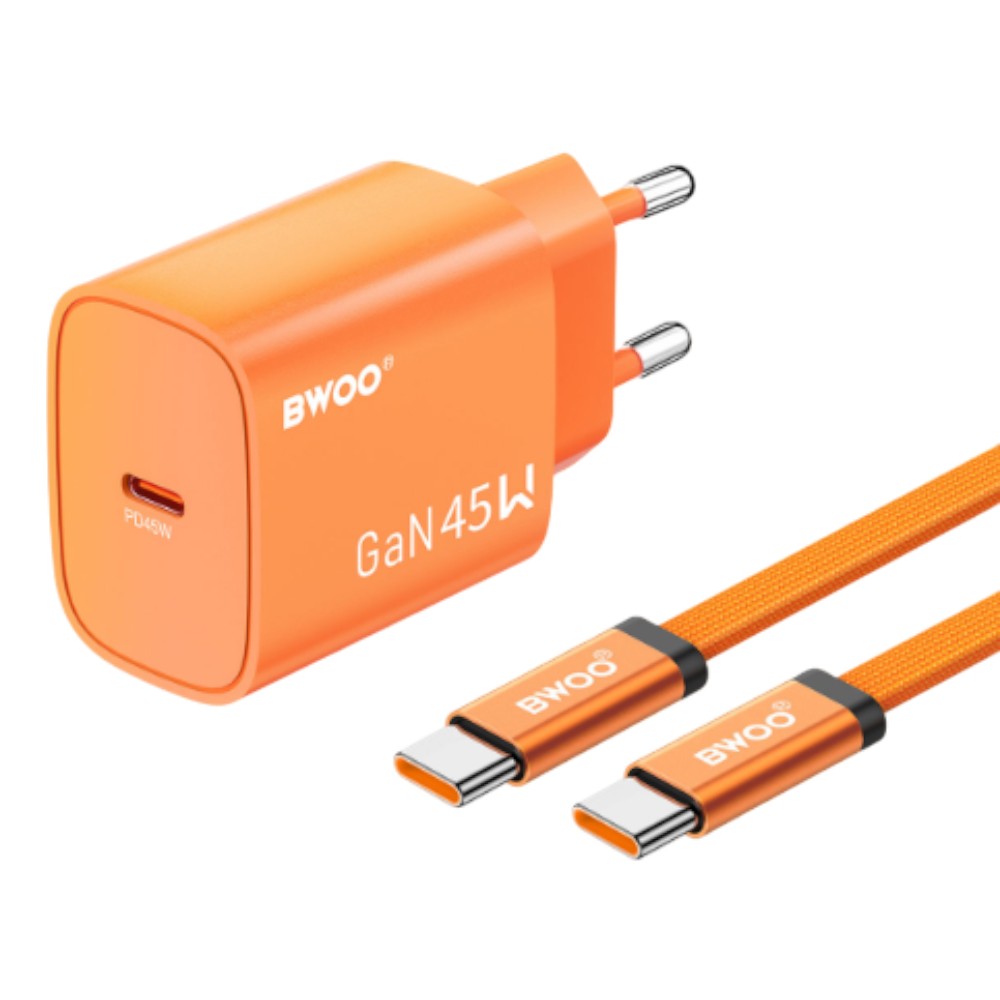 bwoo-charger-usb-c-cable-45w-gan-eu-plug-orange
