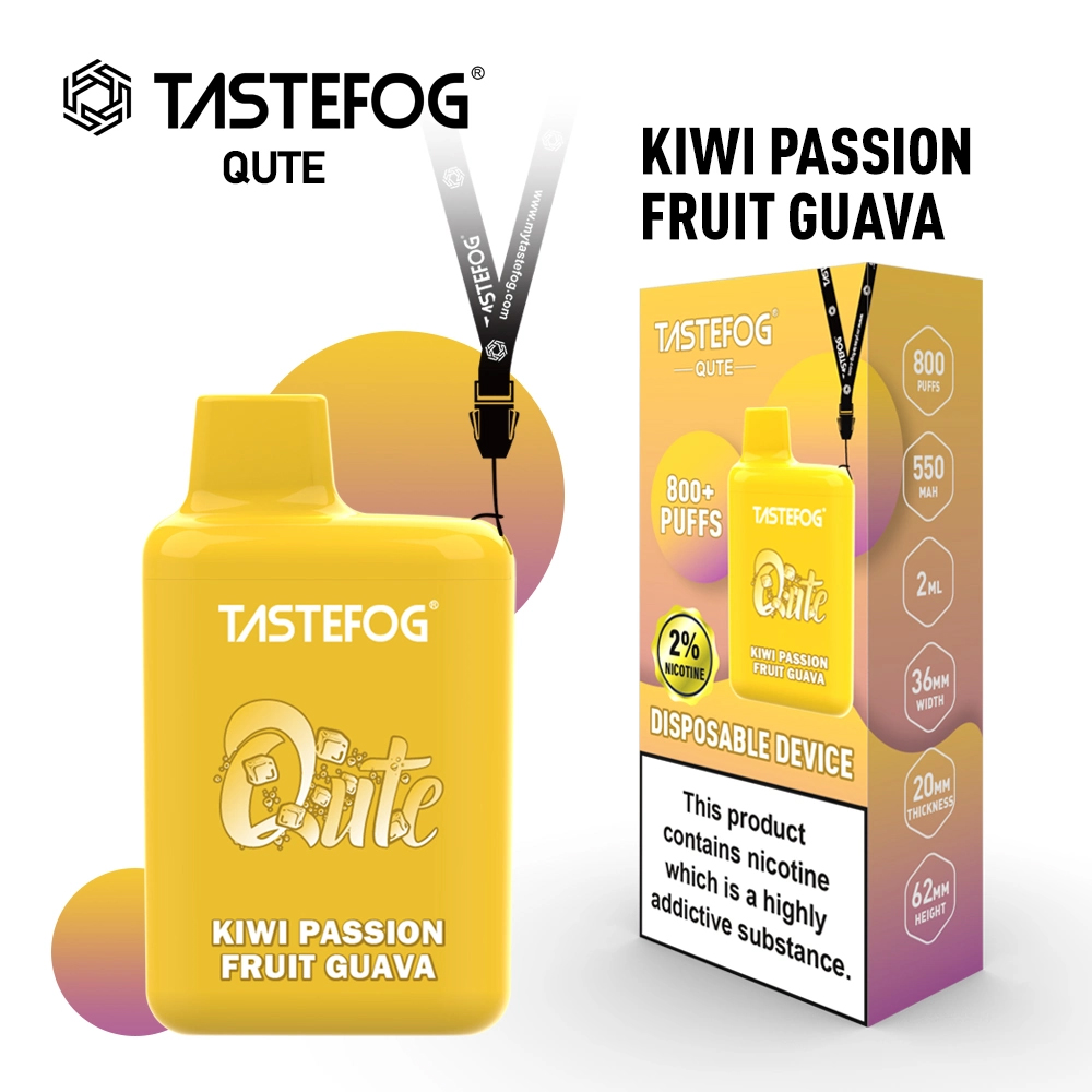 tastefog-qute-disposable-vape-box-800-puffs-2-percent-nicotine-kiwi-passion-fruit-guava
