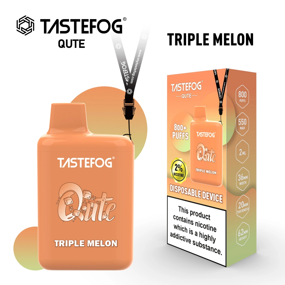 tastefog-qute-disposable-vape-box-800-puffs-2-percent-nicotine-triple-melon