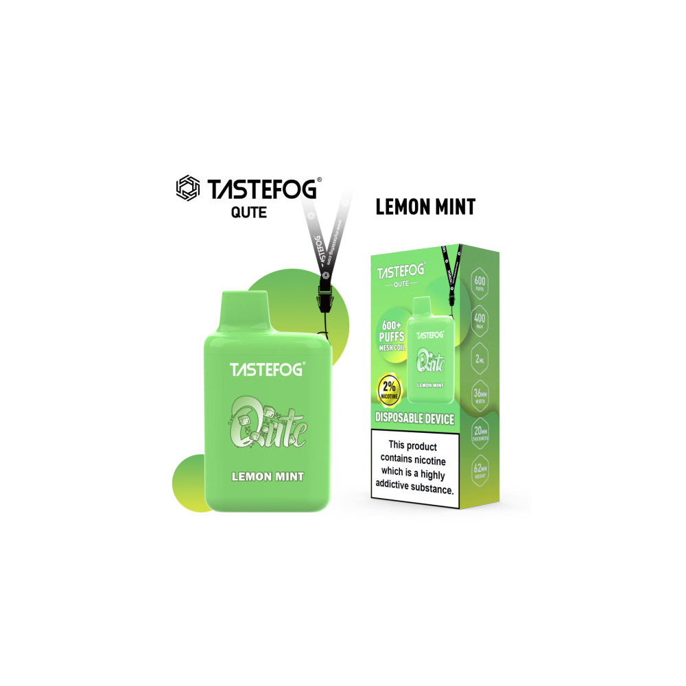 tastefog-qute-disposable-vape-box-800-puffs-2-percent-nicotine-lemon-mint