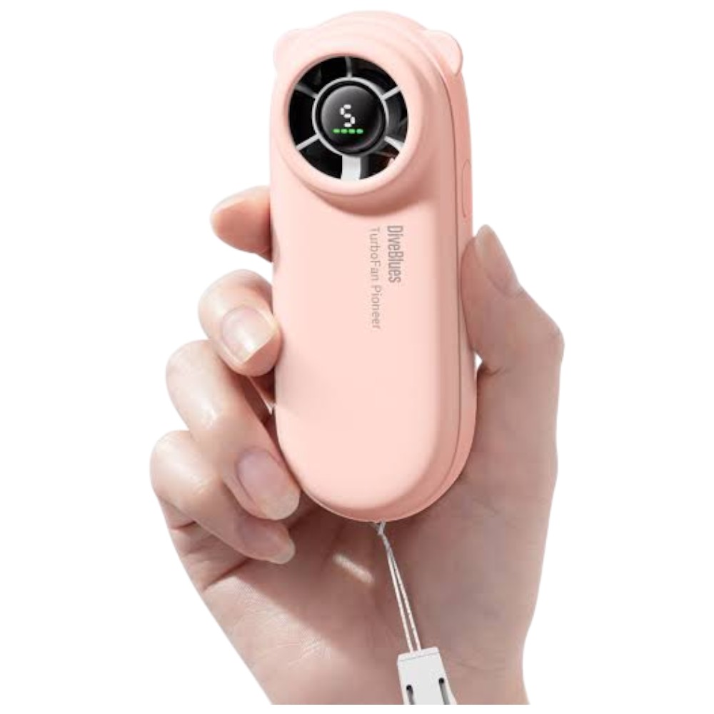 diveblues-handheld-bear-portable-fan-pink