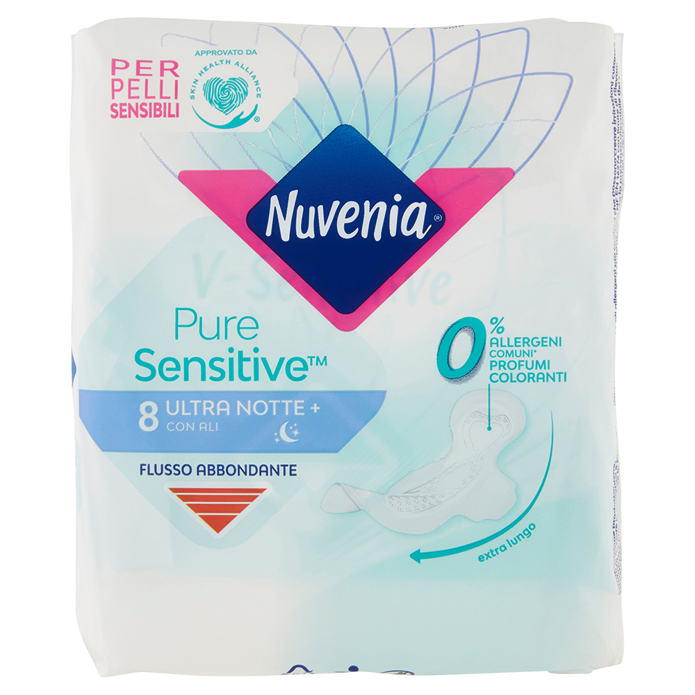 nuvenia-pure-sensitive-ultra-night-pads-with-wings-pack-of-8-pieces