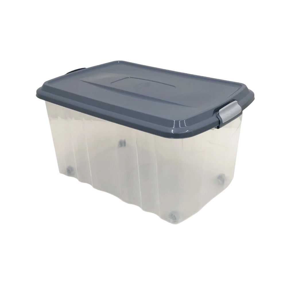 storage-box-with-wheels-grey-lid-soft-touch-clip-45-l-transparent
